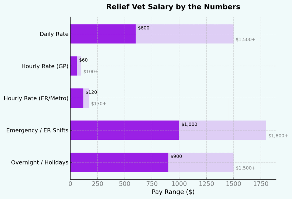 relief vet salary by numbers