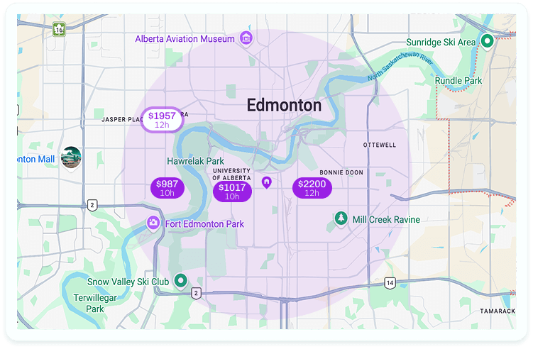 Edmonton relief vet map