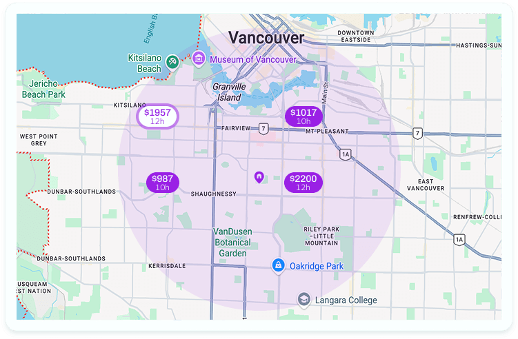 Vancouver relief vet map